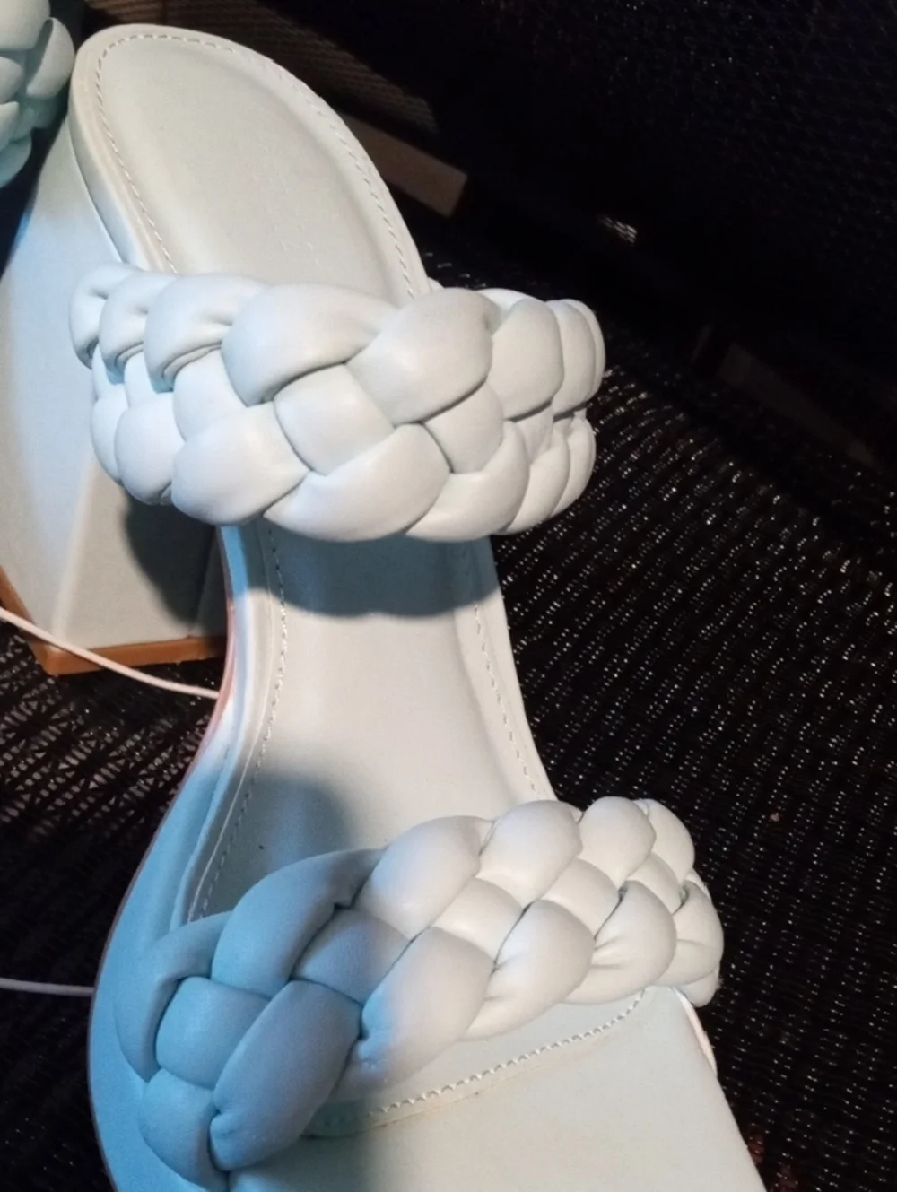 Forever 21 Pale Blue Braided Double-Strap Block Heel Sandals - Picture 8 of 15